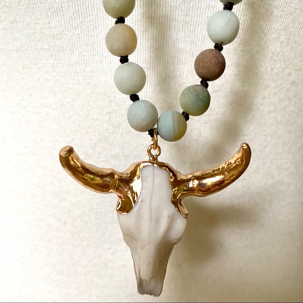 Just in!  Boho amazonite steer necklace - Picture 5 of 6
